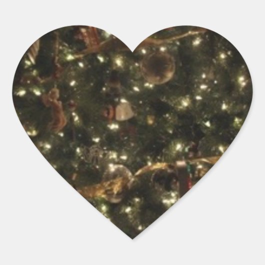 Kerstboomscheurtjes Hart Sticker (Voorkant)