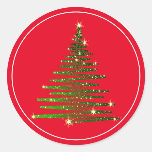 Kerstboomscheurtjes Ronde Sticker (Voorkant)