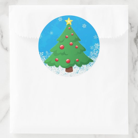 Kerstboomscheurtjes Ronde Sticker (Tas)