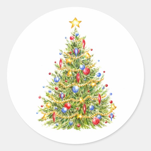 Kerstboomscheurtjes Ronde Sticker (Voorkant)