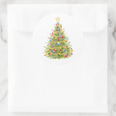 Kerstboomscheurtjes Ronde Sticker (Tas)