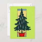 kerstboomschildering feestdagenkaart (Voorkant / Achterkant)