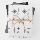 kerstboomschilfers Pattern Black White Elegant Inpakpapier Vel (In situ)
