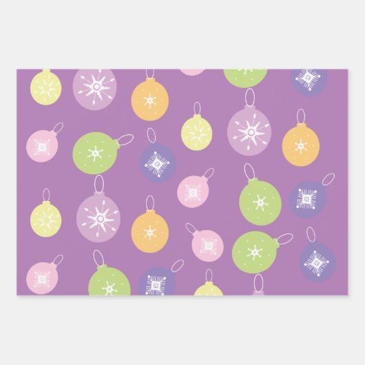 kerstboomschilfers Snowflakes Patroon Inpakpapier Vel (Voorkant)