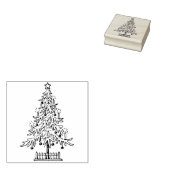 kerstboomstempel 	rubberstempel (Gestempeld)