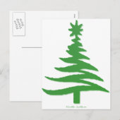 kerstboomstencil Groen Feestdagenkaart (Voorkant / Achterkant)