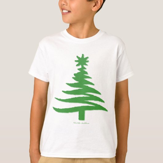 kerstboomstencil Groen T-shirt (Voorkant)