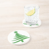 kerstboomstencil Groen Zandsteen Onderzetter (Zijkant)