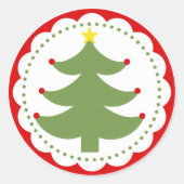 kerstboomsticker ronde sticker (Voorkant)