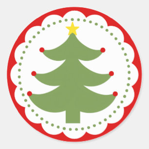 kerstboomsticker ronde sticker