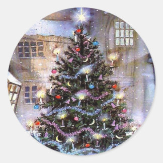 kerstboomsticker ronde sticker