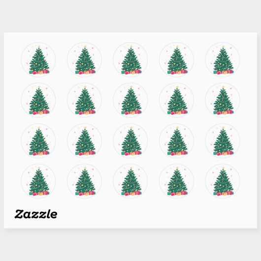 Kerstboomstickers Ronde Sticker (Vel)