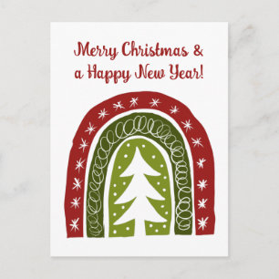 kerstboomstijl Cute boho briefkaarten