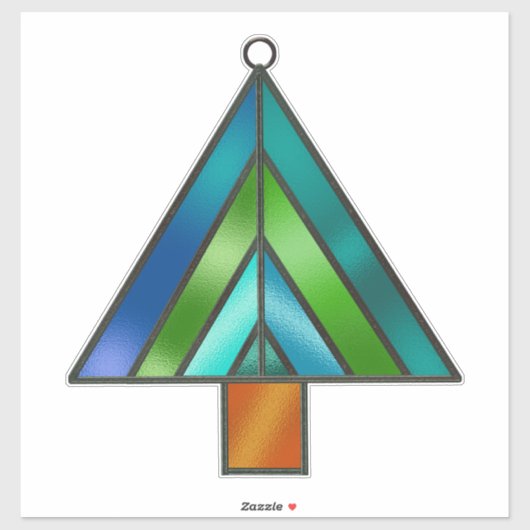 kerstboomstijl Glas in lood Sticker (Vel)