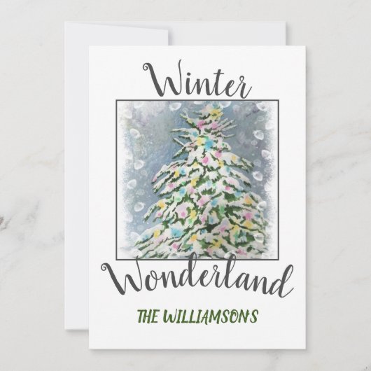 kerstboomstructuur met foto feestdagenkaart (Voorkant)