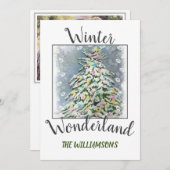 kerstboomstructuur met foto feestdagenkaart (Voorkant / Achterkant)