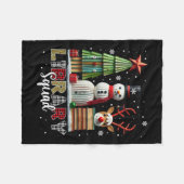 kerstboomstructuur Snowman Reinde Fleece Deken (Voorkant (Horizontaal))