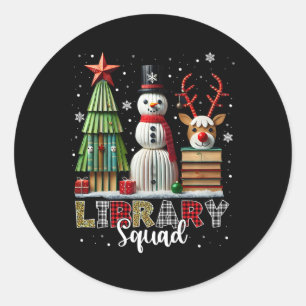 kerstboomstructuur Snowman Reinde Ronde Sticker