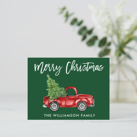  kerstboomstructuur voor penseelscript briefkaart (Staand voorkant)