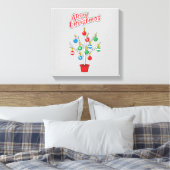 kerstboomstructuur - Vrolijk kerstfeest Canvas Afdruk (Insitu (Slaapkamer))