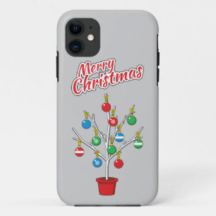 kerstboomstructuur - Vrolijk kerstfeest iPhone 11 Hoesje