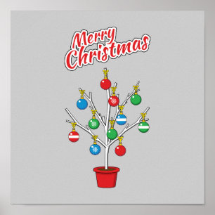 kerstboomstructuur - Vrolijk kerstfeest Poster