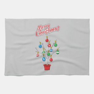 kerstboomstructuur - Vrolijk kerstfeest Theedoek