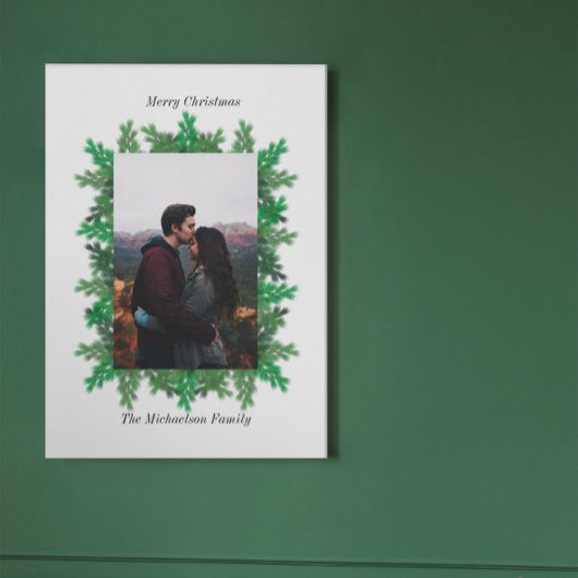 Kerstboomtakken Foto Canvas Afdruk