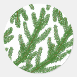 Kerstboomtakken Ronde Sticker