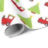 kerstboomtrein cadeaupapier (Rol Hoek)