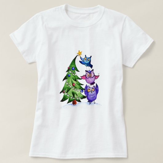 kerstboomuil t-shirt (Design voorkant)