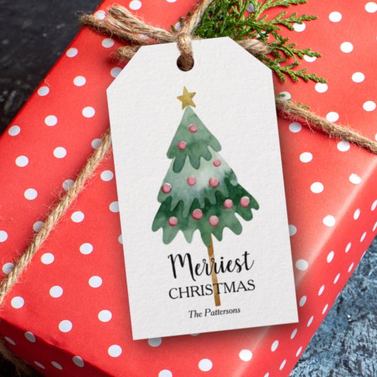 kerstboomvakantie cadeaulabel