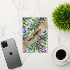 kerstboomvakantie folie wenskaart