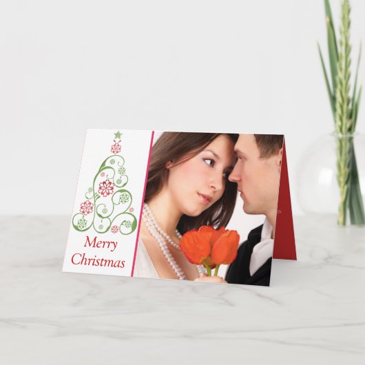 kerstboomvakantie Kaart Uw foto (Voorkant)