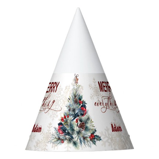 kerstboomvakantie wil monogram feesthoedjes (Voorkant)