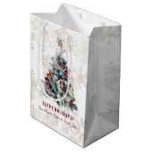 kerstboomvakantie wil monogram medium cadeauzakje (Achterkant Gekanteld)