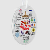 Kerstboomvakantiebedding Funny Keepslag 2021 Ornament (voorkant)