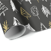 kerstboomvariëteit - zwart, wit en goud cadeaupapier (Rol Hoek)