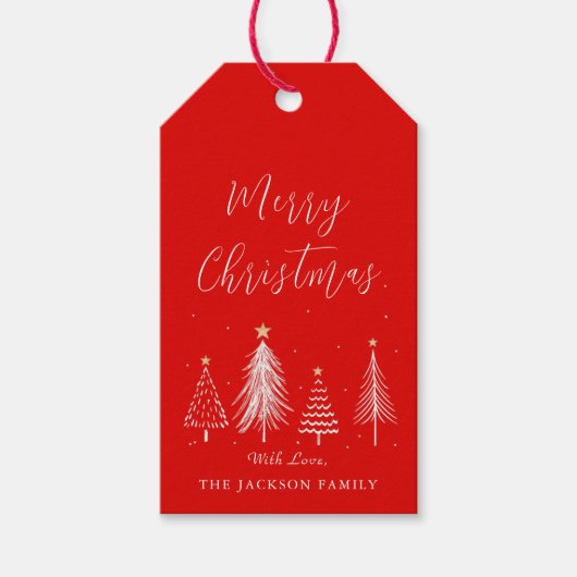 kerstboomvector kerst cadeaulabel (Voorkant)