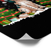 Kerstboomverlichting Engels Setter Dog Santa Chris Poster (Hoek)