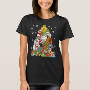 kerstboomverlichting Hondenliefhebber Xmas Pajama T-shirt