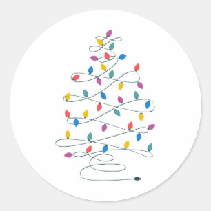 kerstboomverlichting ronde sticker