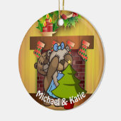 kerstboomverrassing keramisch ornament (Links)