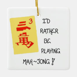 kerstboomversiering - Citaat over Mahjong Keramisch Ornament