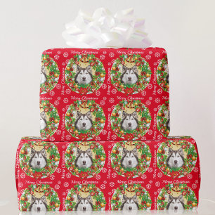 kerstboomversiering Dog Pet Cat Foto Sjabloon Cadeaupapier