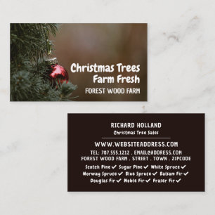Kerstboomversiering, Kerstboomverkoop Visitekaartje