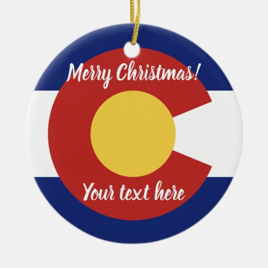 kerstboomversiering met Colorado-vlag Keramisch Ornament (Voorkant)