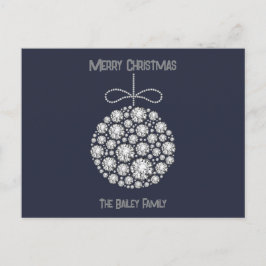 Kerstboomversiering met diamant kerstkaart feestdagenkaart