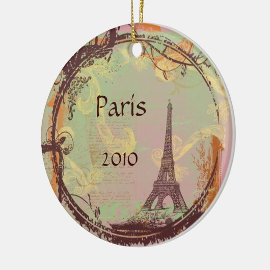 kerstboomversiering met Eiffeltoren Keramisch Ornament (Links)