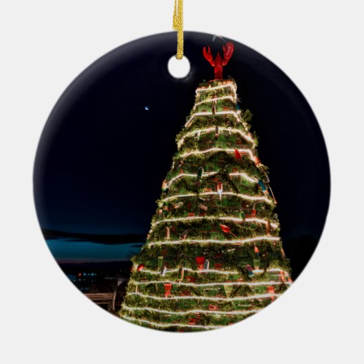 kerstboomversiering met lasterval keramisch ornament (Achterkant)
